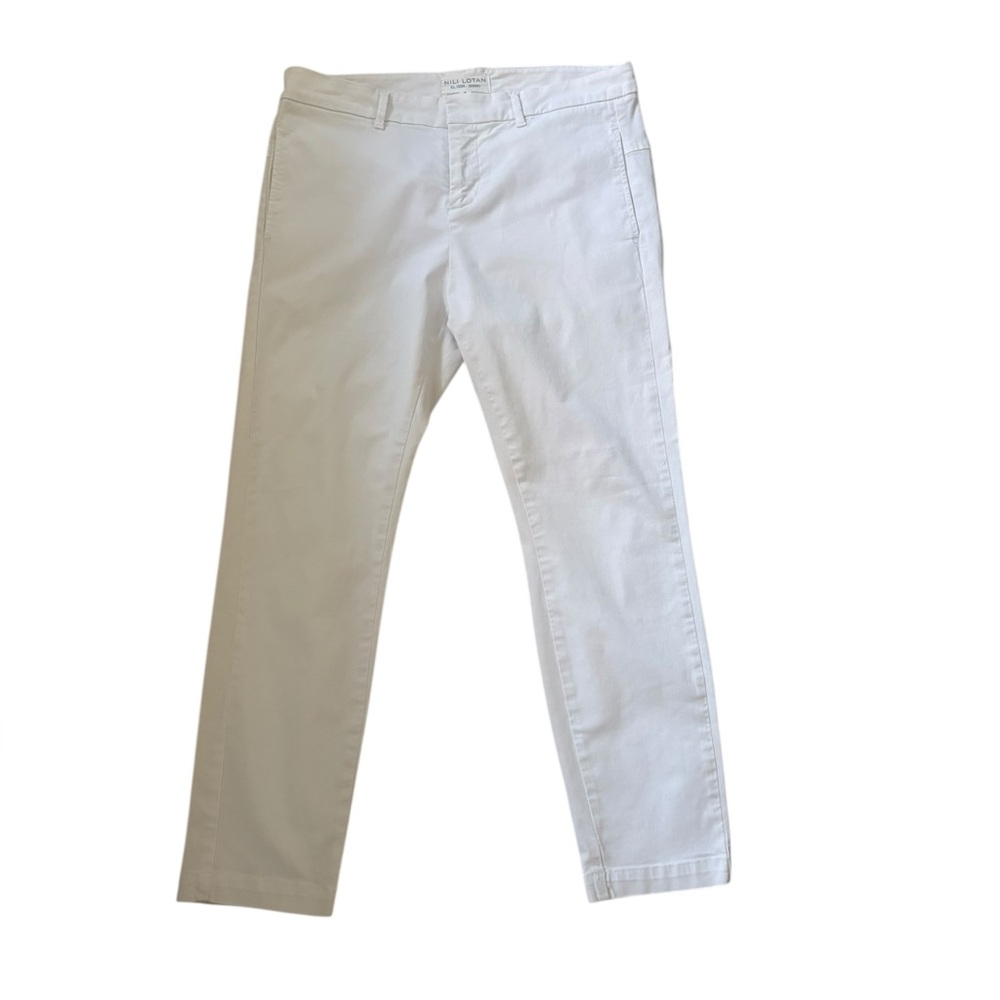 Nili Lotan Made in USA Issue-2609988 White Minimalist Cotton Chino Pants Size 4
